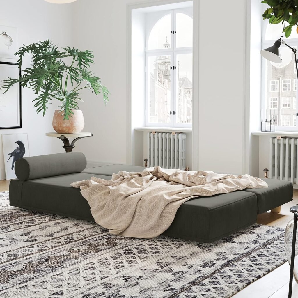 Jaxx Alon Daybed | Fold-Out Sleeper | Queen-Size Mattress - Charcoal