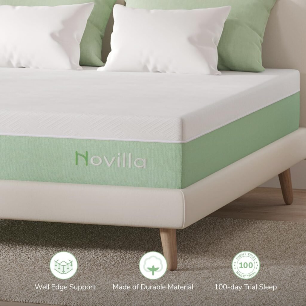 Novilla Mattress Queen Size,12 Inch Gel Memory Foam Mattress in a Box for Cool Sleep  Motion Isolation,Medium Firm Feel Bed Mattress,Bliss