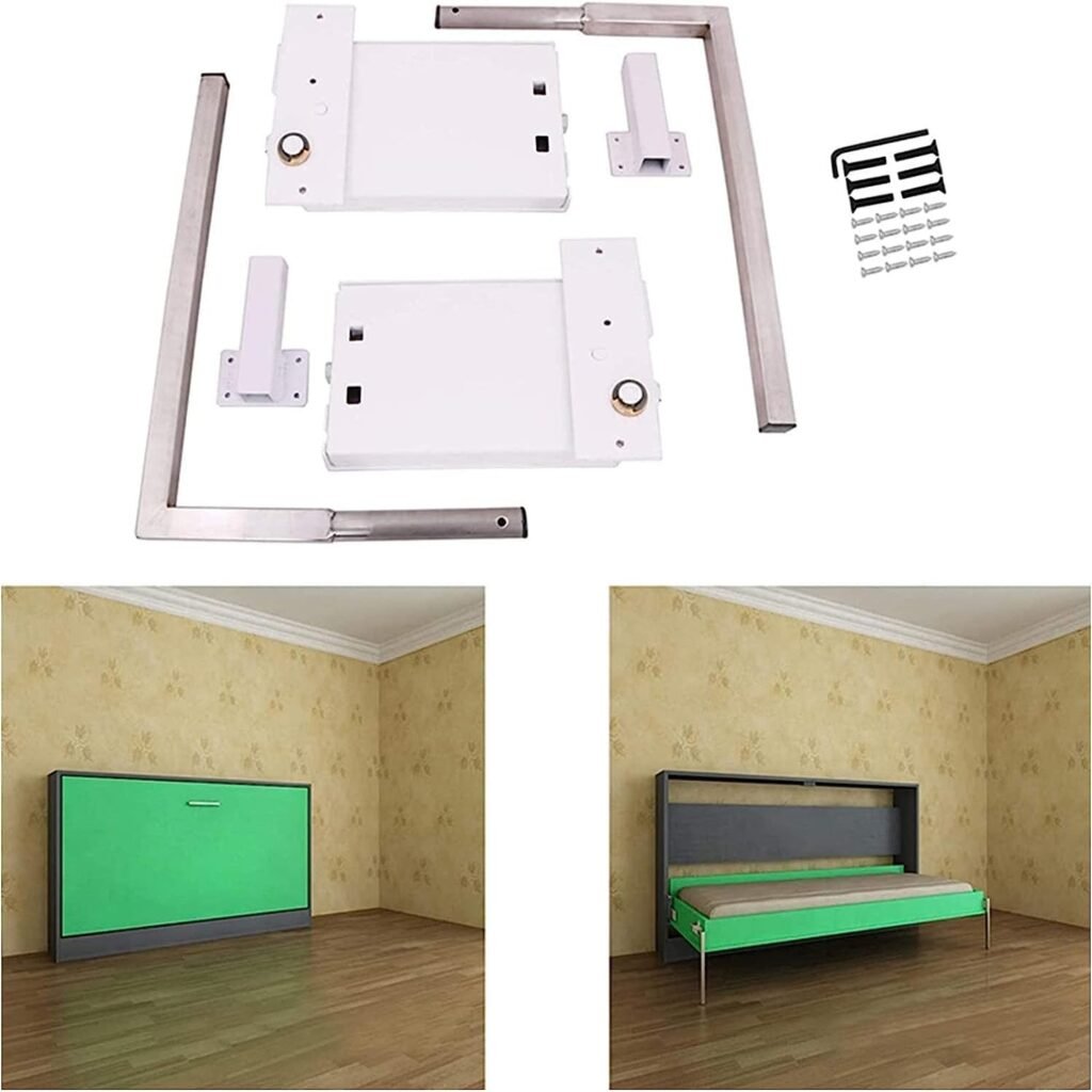 OIPL Horizontal Wall Bed Springs Mechanism Hardware Kit, Heavy Duty Bed Support Hardware DIY Kit, for Home Lofts Modern Hotel Etc 23.8.2