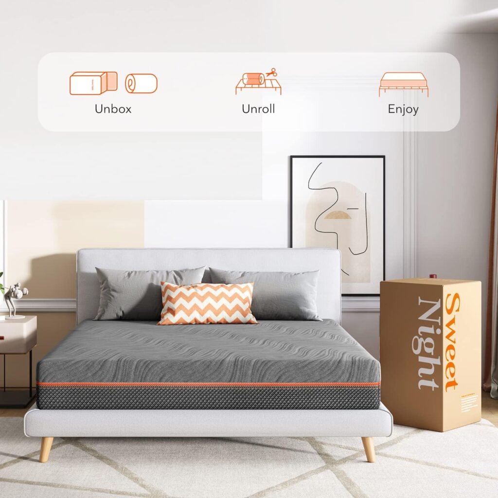 Sweetnight Queen Mattress in a Box, 10 Gel Infused Queen Memory Foam Mattress, Flippable Mattress with Three Firmnesses Levels, Queen Size Bed Mattress for Cool Sleep and Balance Support