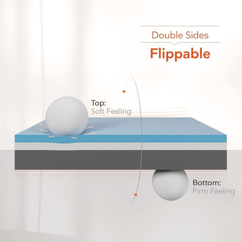 Sweetnight Queen Size Mattress, 10 Inch Queen Memory Foam Mattress, Double Sides Flippable Queen Bed Mattress in a Box, Gel Infused and Perforated Foam for Cool Sleep and Pressure Relief