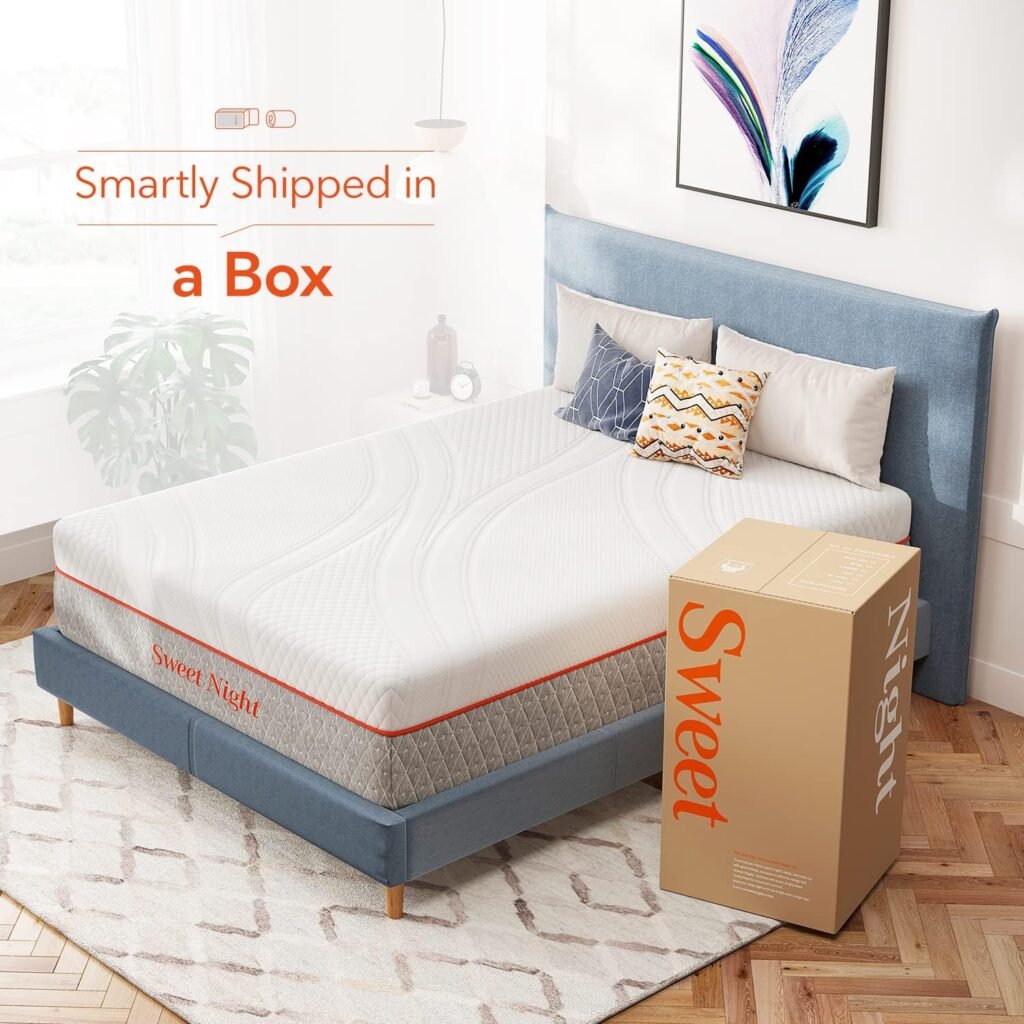 Sweetnight Queen Size Mattress, 10 Inch Queen Memory Foam Mattress, Double Sides Flippable Queen Bed Mattress in a Box, Gel Infused and Perforated Foam for Cool Sleep and Pressure Relief