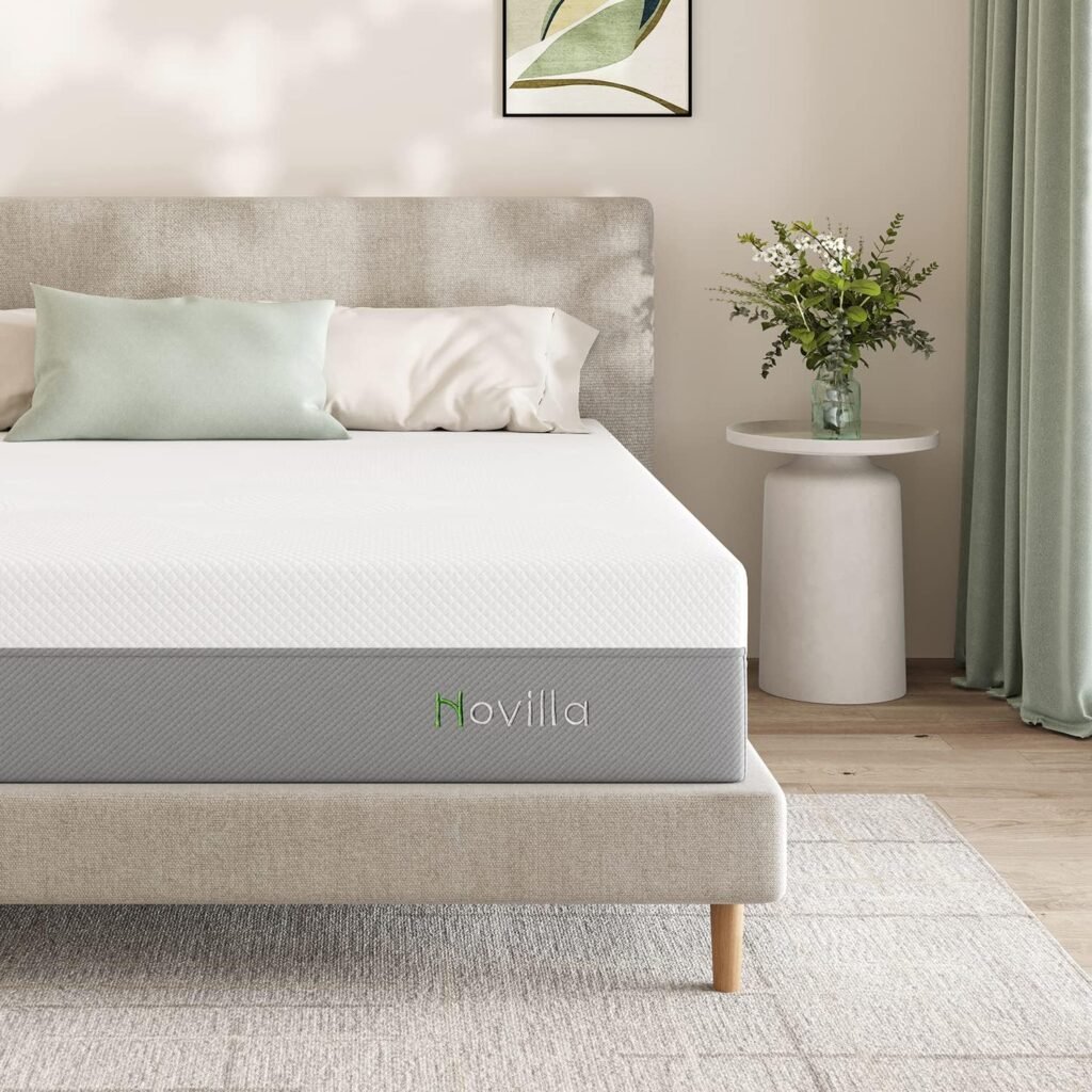 Novilla Full Size Mattress, 12 Inch Cooling Gel Memory Foam Mattress in a Box, Foam Mattresses for Cooler Sleep  Pressure Relief, Medium Soft Bed Mattresses with Motion Isolation, Vibrant