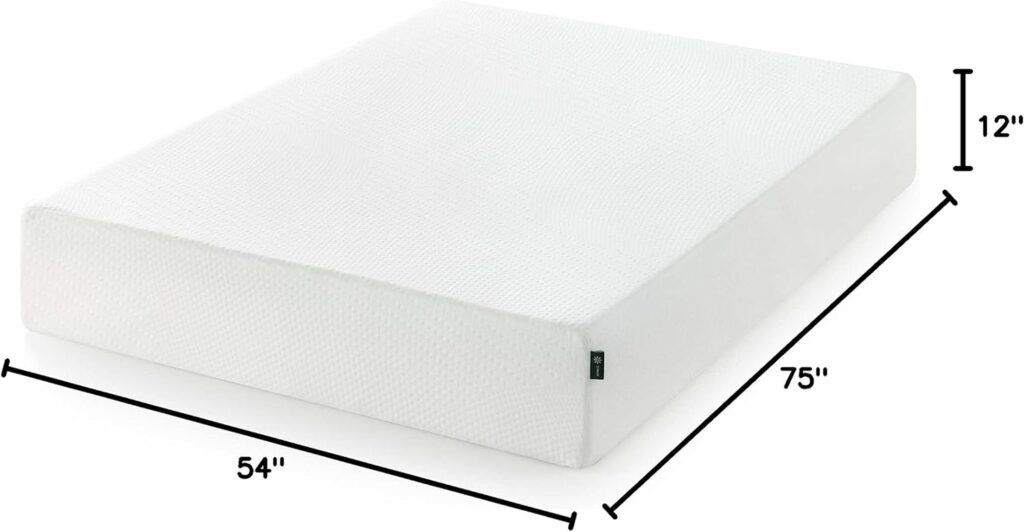 Zinus 8 Inch Green Tea Essential Memory FoamMattress, Bed-in-a-Box, CertiPUR-US Certified, Queen, White
