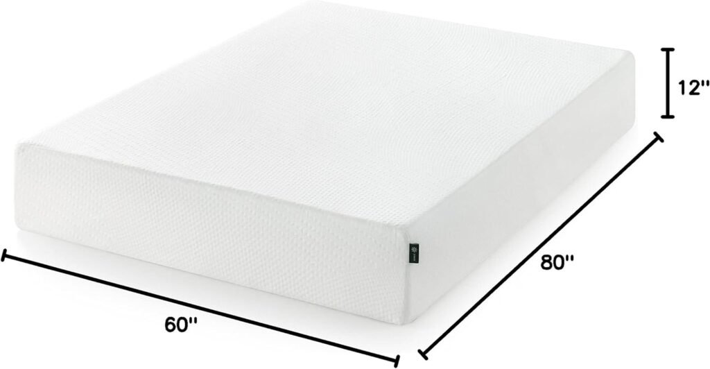 Zinus 8 Inch Green Tea Essential Memory FoamMattress, Bed-in-a-Box, CertiPUR-US Certified, Queen, White
