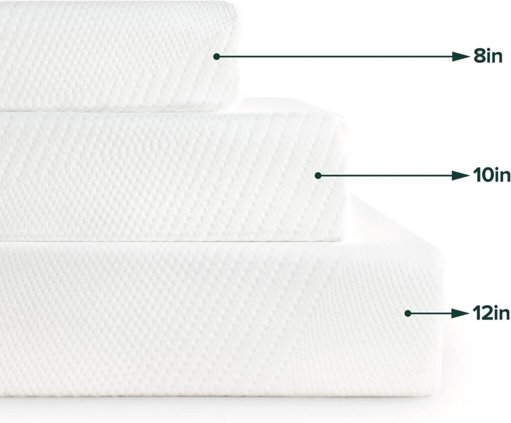 Zinus 8 Inch Green Tea Essential Memory FoamMattress, Bed-in-a-Box, CertiPUR-US Certified, Queen, White