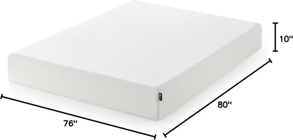 Zinus 8 Inch Green Tea Essential Memory FoamMattress, Bed-in-a-Box, CertiPUR-US Certified, Queen, White