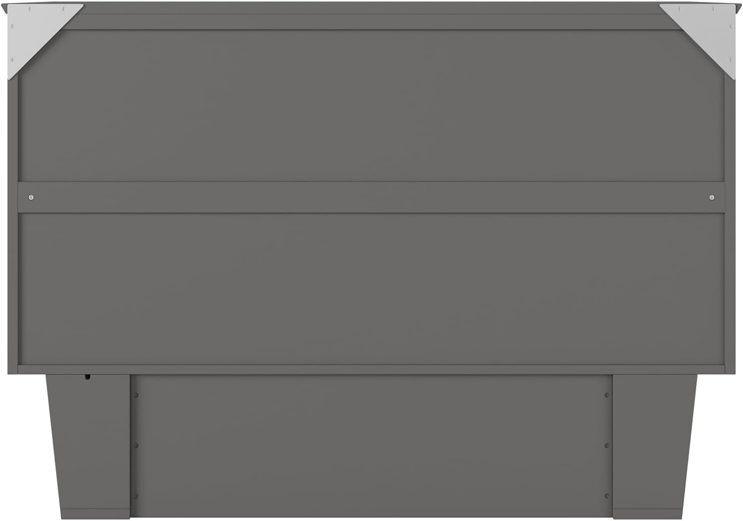 AFI, Monroe Murphy Bed Chest with 6 inch Memory Foam Folding Matttress, Built-in Charging Station and Storage Drawer, Full, Grey
