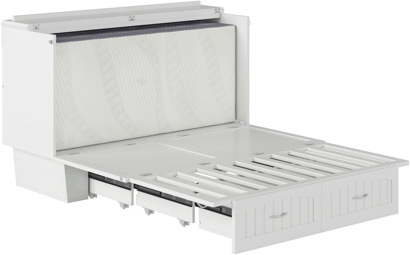 AFI Nantucket Murphy Bed Chest, Queen, White