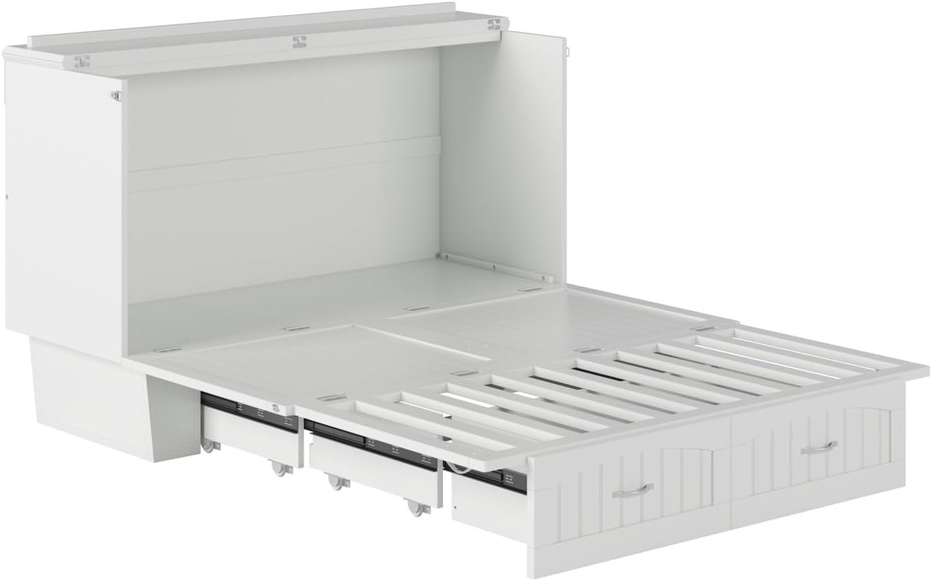 AFI Nantucket Murphy Bed Chest, Queen, White