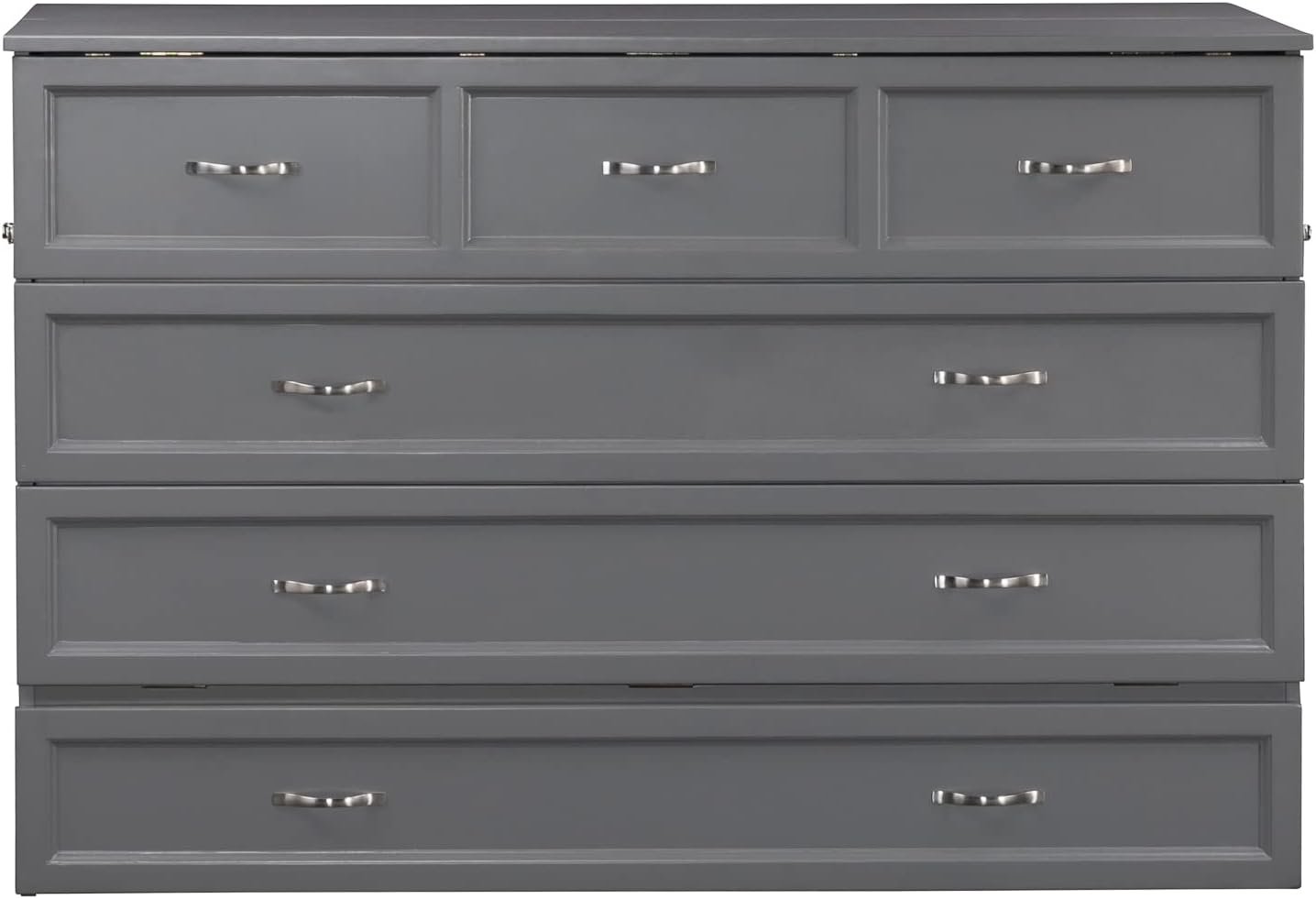 AFI Deerfield Murphy Bed Chest with Charging Station, Queen, Grey