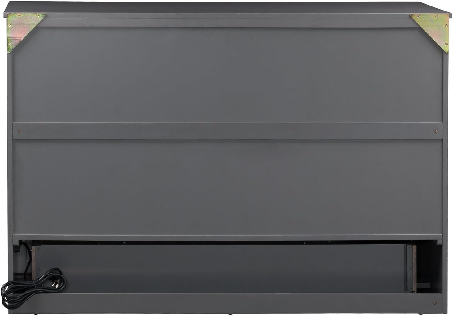 AFI Deerfield Murphy Bed Chest with Charging Station, Queen, Grey