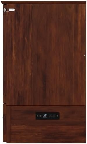 BOWERY HILL Modern Wood Twin XL Murphy Bed Chest with Mattress in Walnut