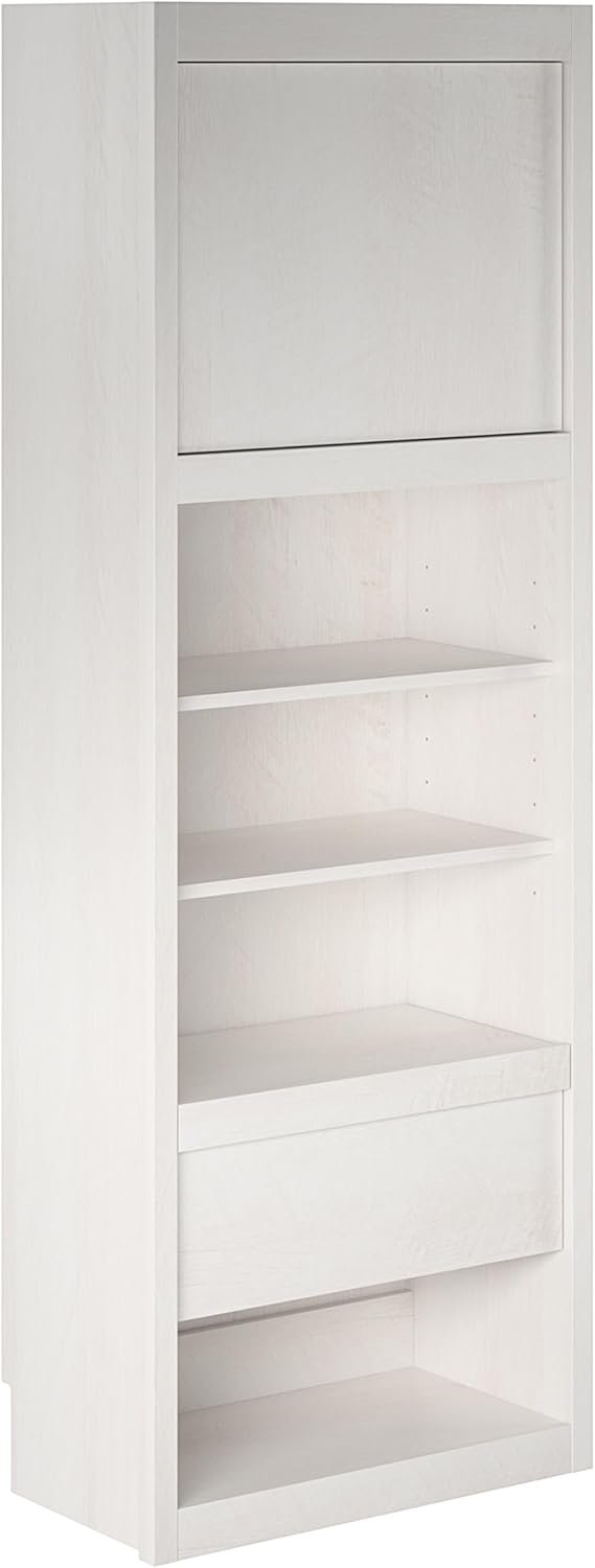 Signature Sleep Murphy Wall Bed Side Cabinet with Pullout Nightstand Ivory Oak