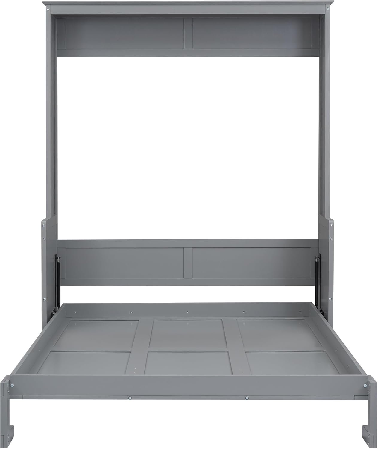 BIADNBZ Queen Size Murphy Bed with a Shelf,Foldable Bedframe for Small Space,No Need Spring Box,Gray