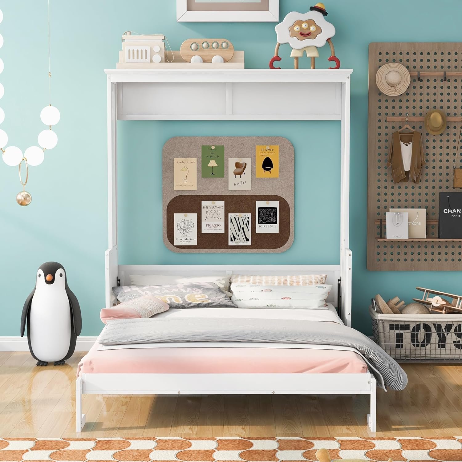 Harper  Bright Designs Twin Size Murphy Bed Frame, Modern Wall Bed Can Be Folded into a Cabinet, Twin Murphy Bed Frame for Bedroom, Living Room or Home Office (Twin, Gray)