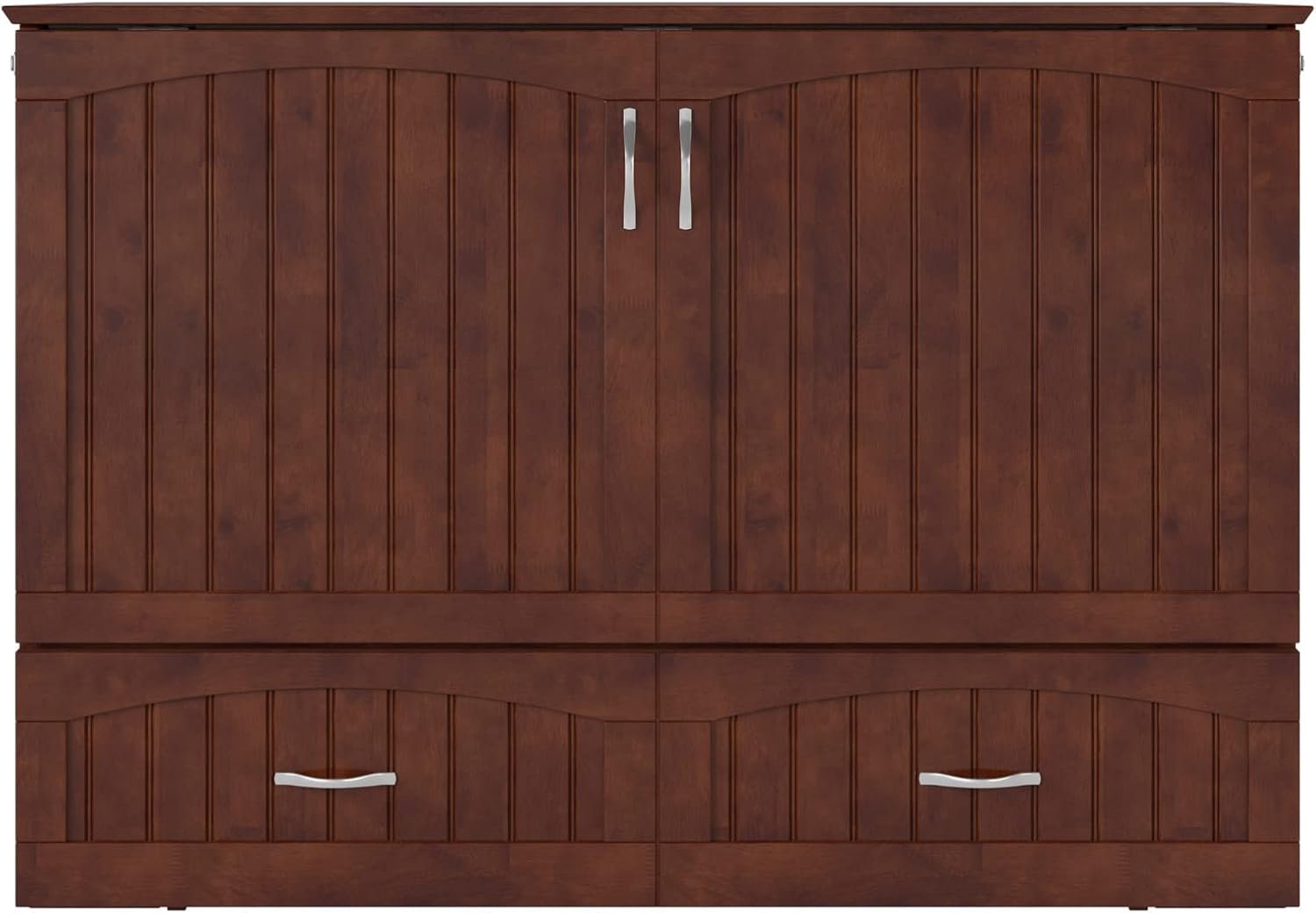 AFI Southampton Twin XL Murphy Bed Chest with Mattress, Storage, and Built-in Charger in Walnut