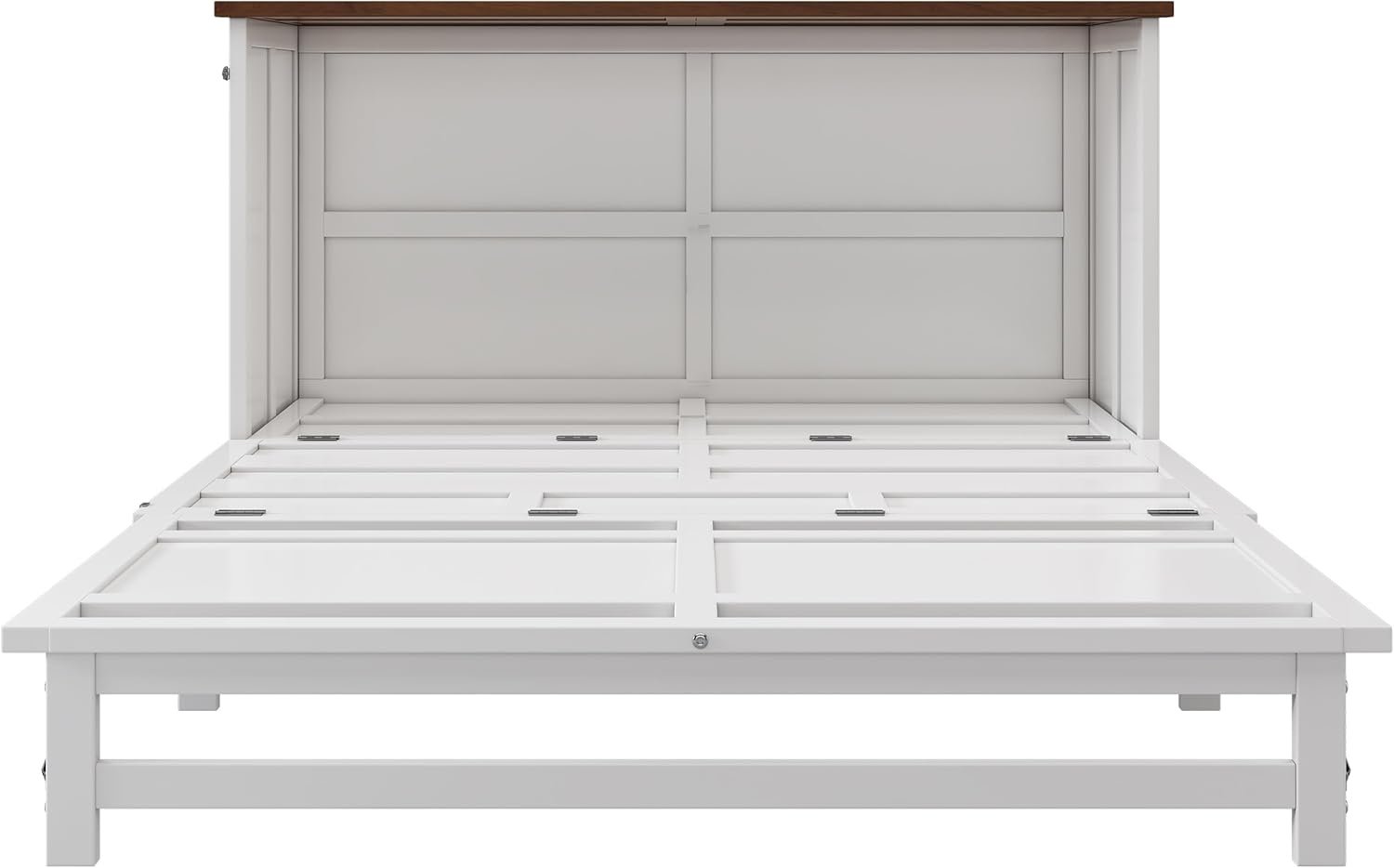 Quarte Full Size Murphy Bed with Charging Station and Large Storage Drawer, Muti-Functional Cabinet Bed Chest for Home Office or Small Room