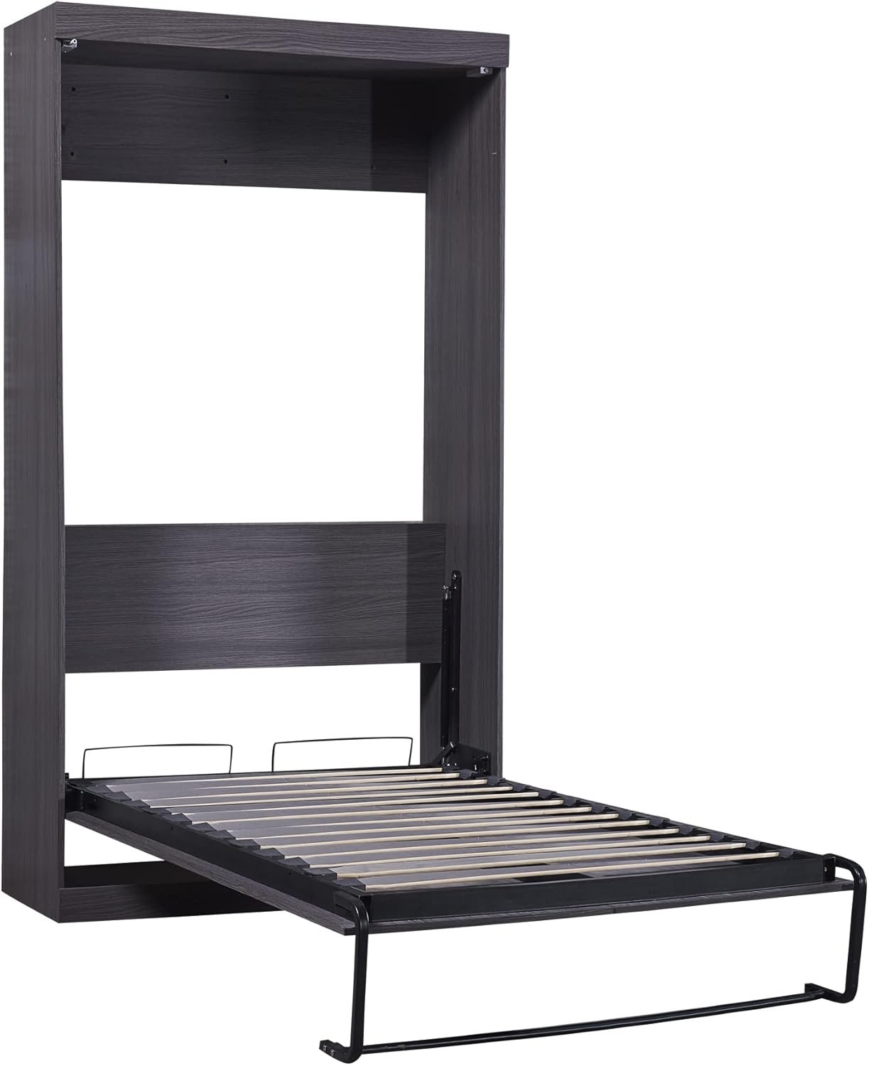 Twin Size Murphy Bed with Wardrobe and 3 Drawers,Storage Bed Frame can be Folded into a Cabinet for Adults Kids Teens,Gray
