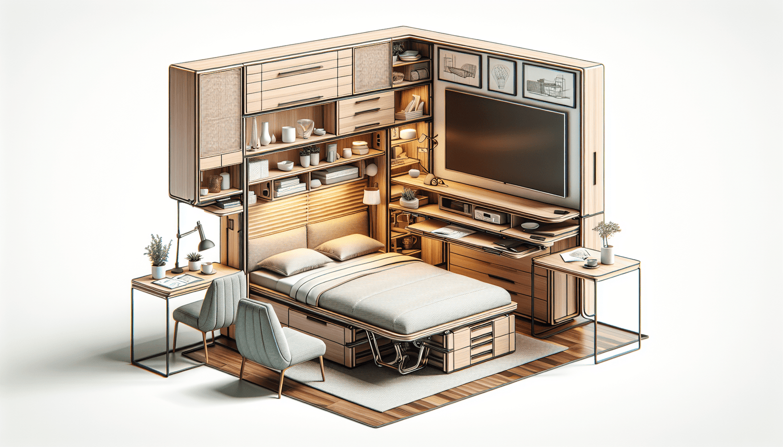 Unique Revolving Murphy Bed Table  TV | Compatto Rotating Wall Bed | Expand Furniture