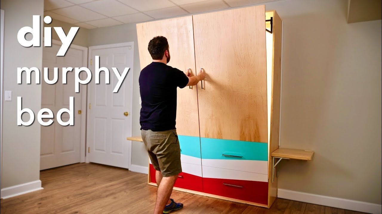 DIY Murphy Bed with Alexa-Controlled LED Lights  Folding Nightstands