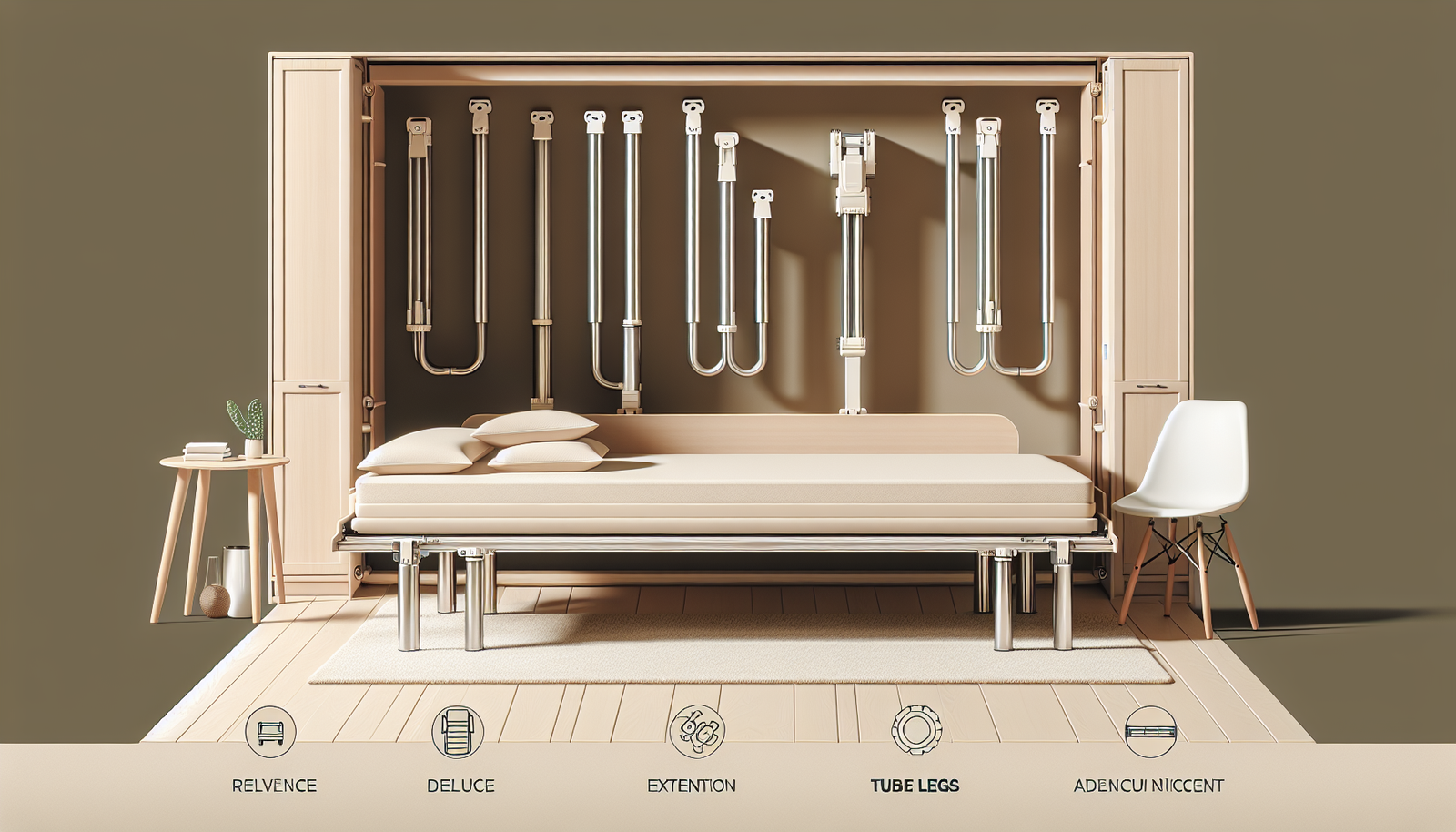 Create-A-Bed® Deluxe Murphy Bed Mechanism with TUBE LEGS