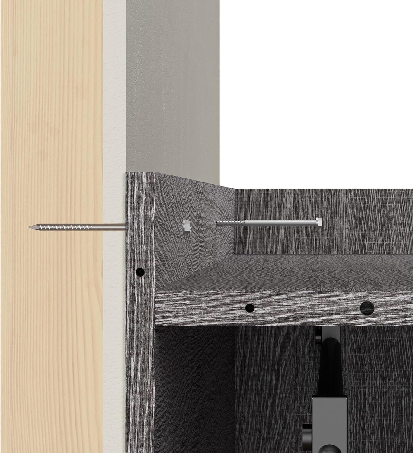 Bestar Pur Queen Murphy Bed, 65-inch Space-Saving Sleeping Arrangement for Multipurpose Area, Bedroom, Guest Room, or Living Room