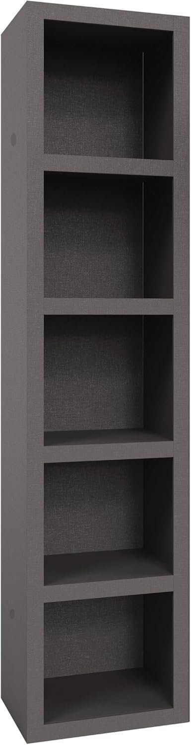 Oakland Living Easy-Lift Queen Murphy Wall Bed in Black with Two Bookshelves