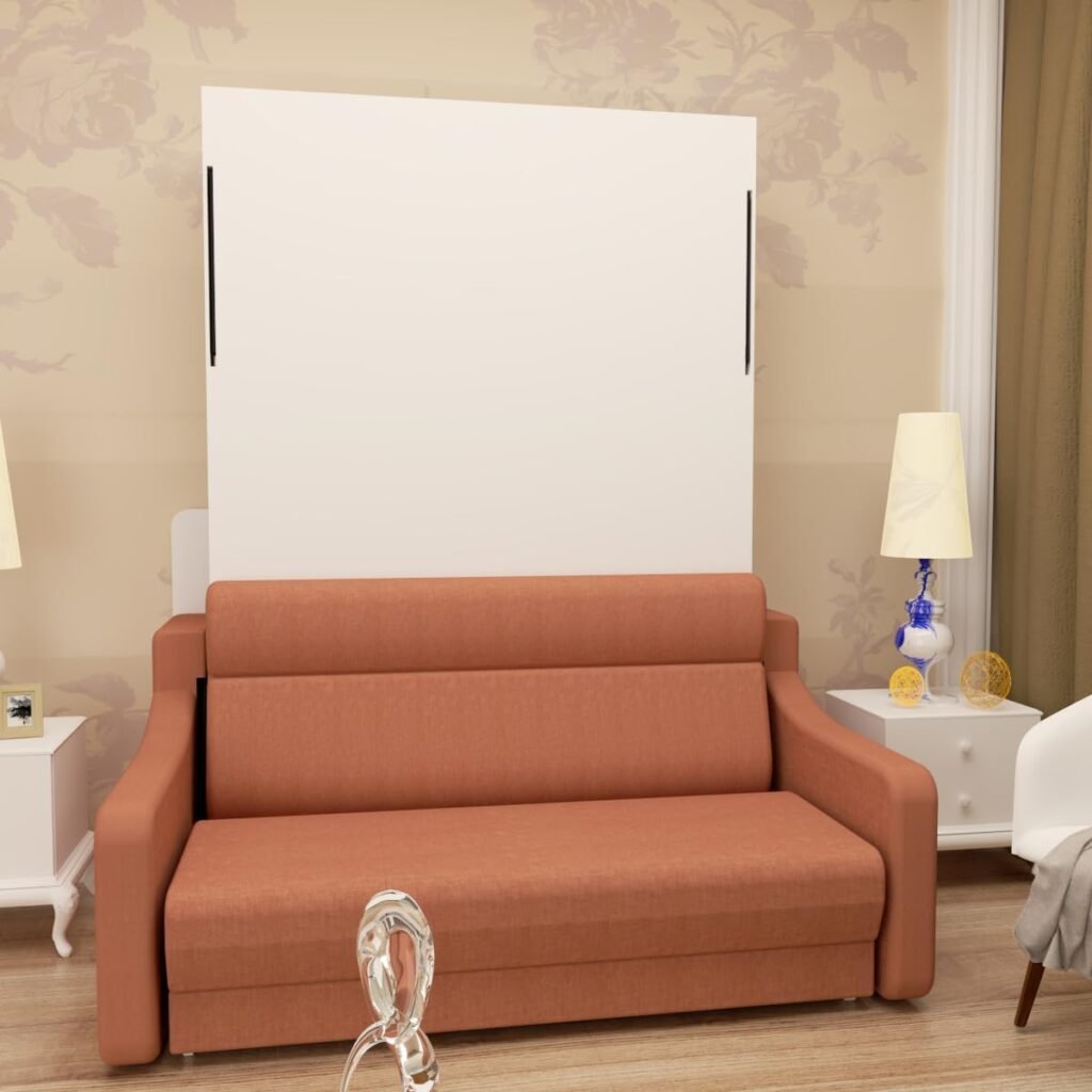 Harper  Bright Designs Queen Size Murphy Bed with Closet, Wall Bed with Drawers and Shelves, White