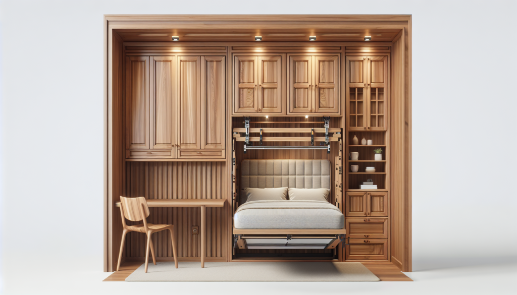 Amazing Design Ideas Woodworking Project - Build A Wall Cabinets And Chairs Combined With Murphy Bed