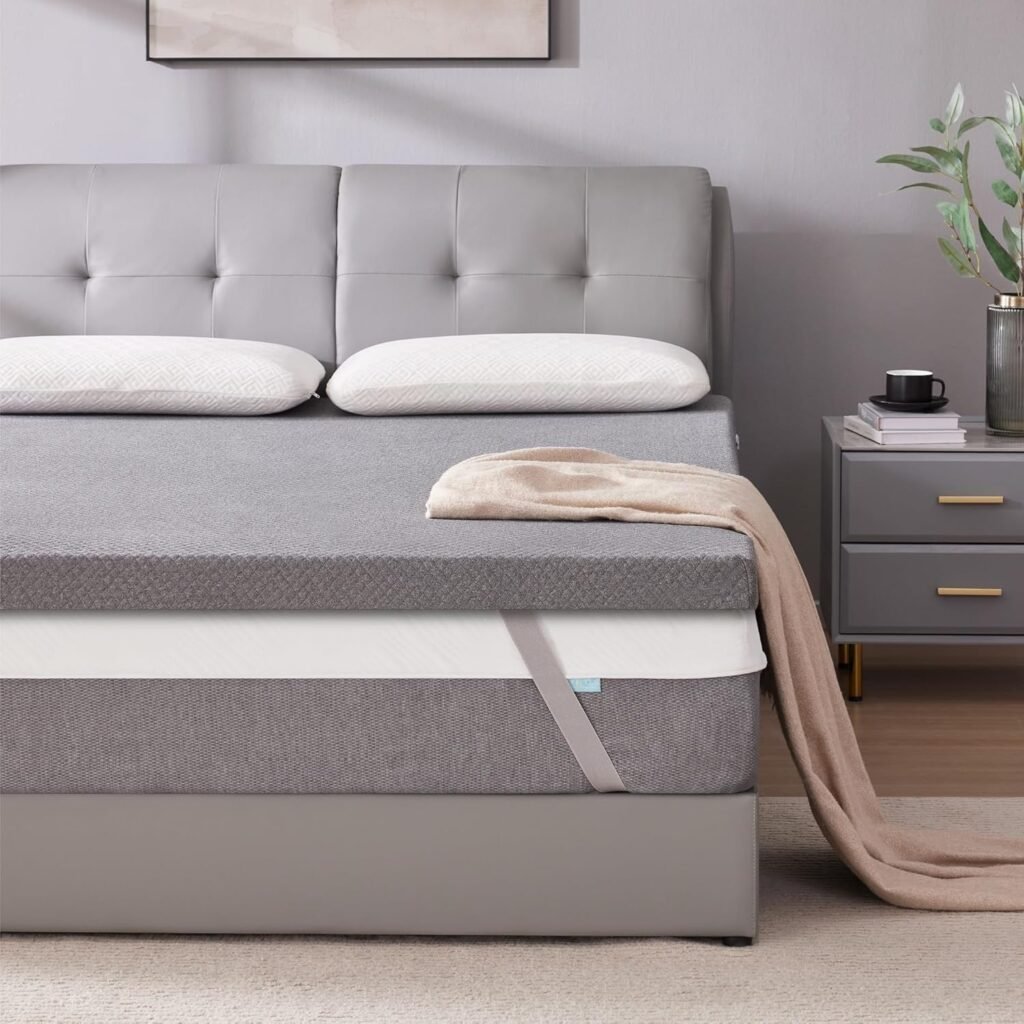 SINWEEK 2 Inch Gel Memory Foam Mattress Topper Twin Size, Ventilated High Density Pad for Back Pain, Bed Topper with Removable Soft Cover, CertiPUR-US Certified
