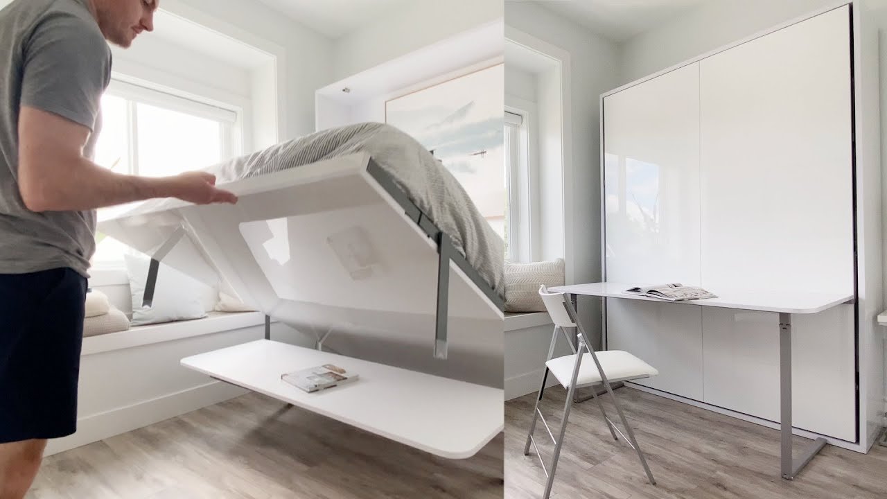 Lift with finger Murphy Bed Desk - Hover wall bed desk | Expand Furniture