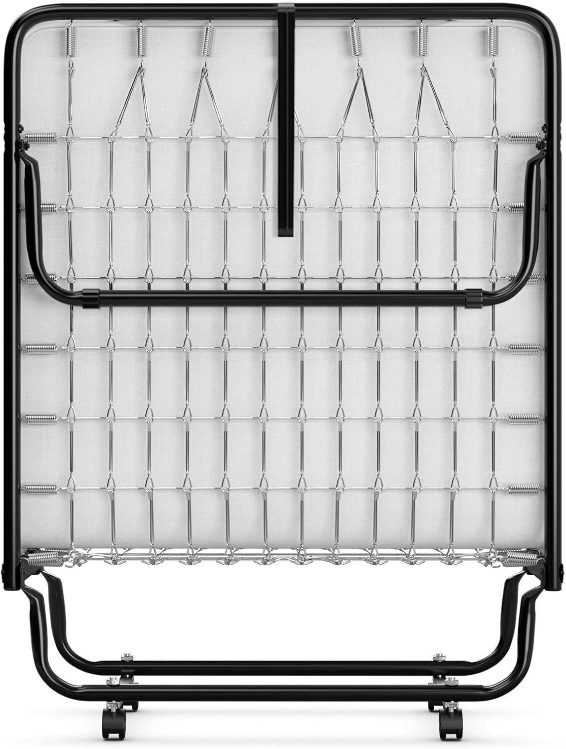 Giantex Folding Bed with Mattress for Adults, Fold up Bed with Memory Foam Mattress  Metal Frame on Wheels, Cot Size Roll Away Adult Bed, Foldable Portable Guest Bed for Easy Storage, Made in Italy