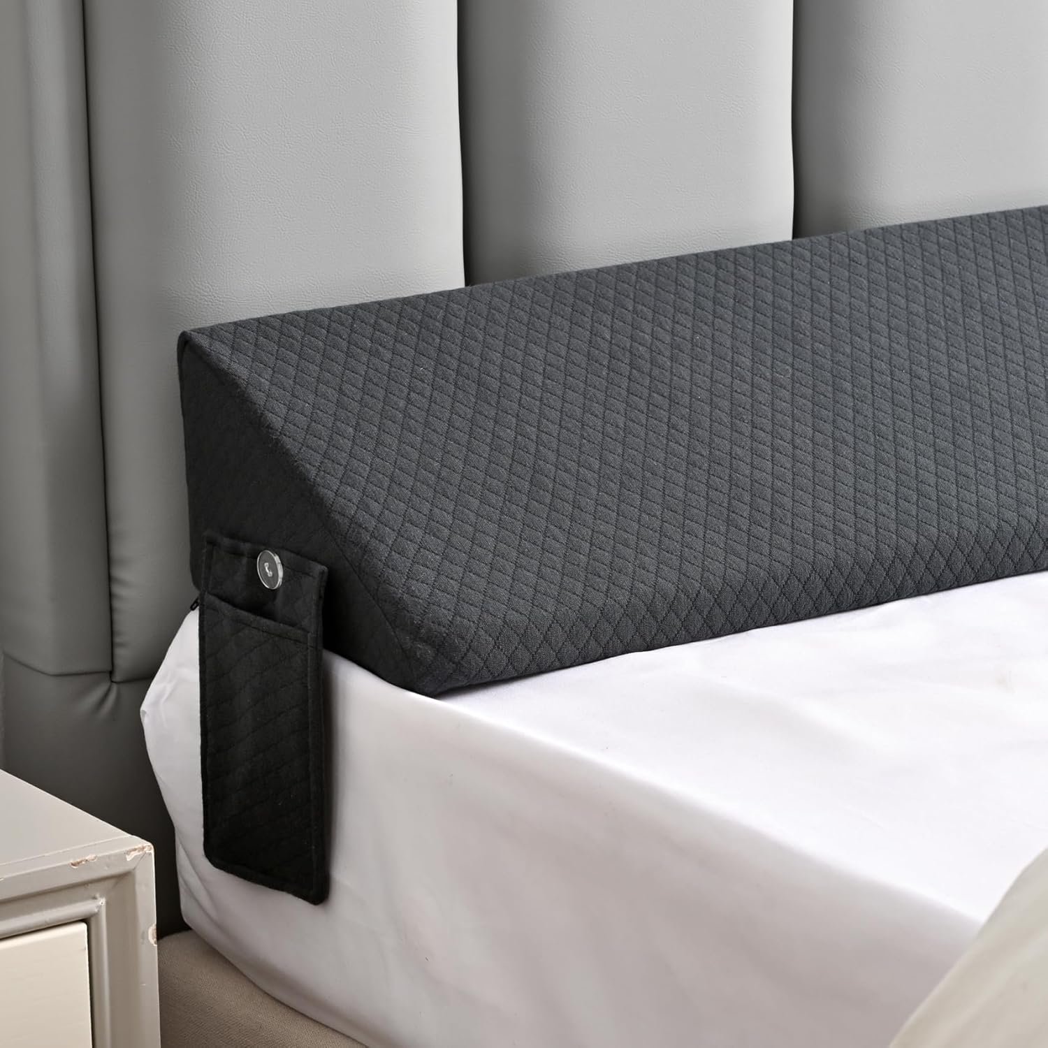Queen Bed Wedge Pillow for Headboard Gap Filler, Long Triangle Wedges Bolster Nora Pillows for Sleepping,Between Mattress and Headboards,Must Have Home Essentials,Bedding Sets Collections Beds Decor