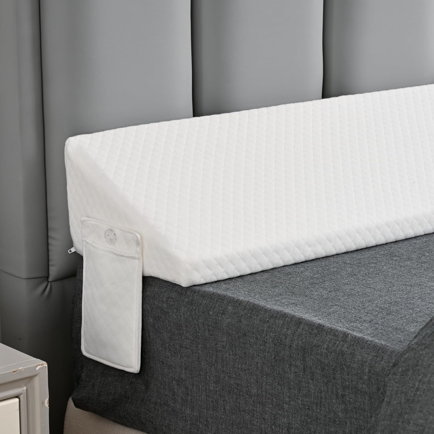 Queen Bed Wedge Pillow for Headboard Gap Filler, Long Triangle Wedges Bolster Nora Pillows for Sleepping,Between Mattress and Headboards,Must Have Home Essentials,Bedding Sets Collections Beds Decor