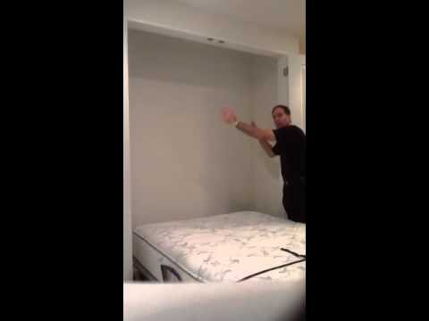 Murphy bed mechanism built into a closet Murphy bed mechanism built into a closet